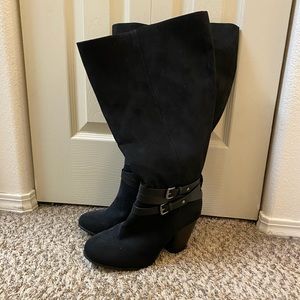 Extra Wide Width Black Knee-High Boots (9.5WW)